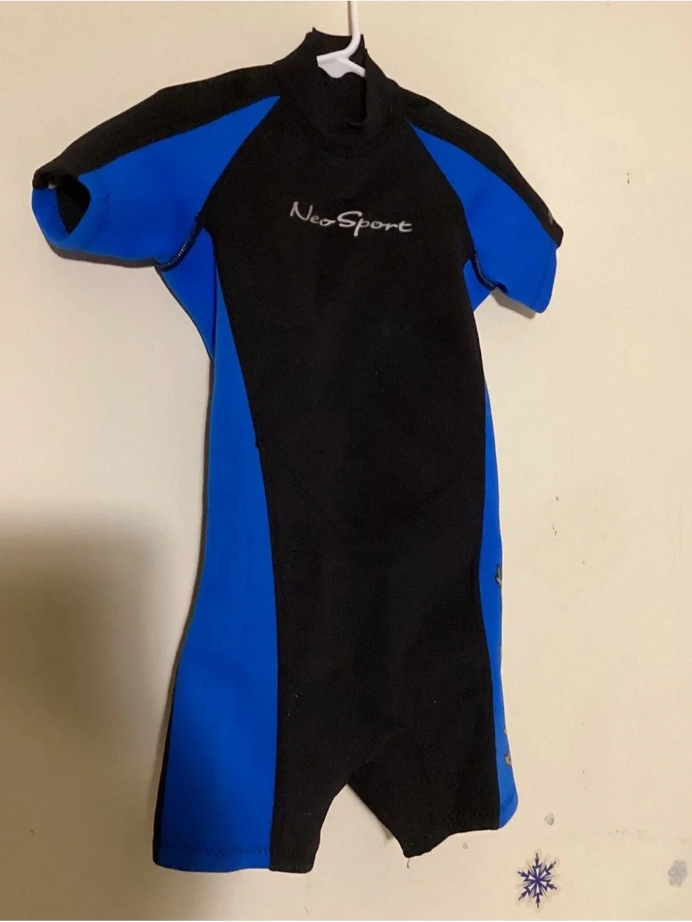 Neo Sport youth boys sz 6 shorts neoprene wetsuit black & blue 2MM boys girls